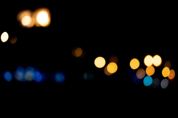 Beautiful and different colours bokeh lights of the night city.