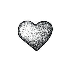 Abstract heart close up. Hand drawn illustration isolated on white background. Product design for Valentine's Day, wedding, greeting card, invitation, congratulations, print.