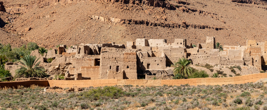 Morocco, traditional Ksar in Ziz Valley near Errachidia