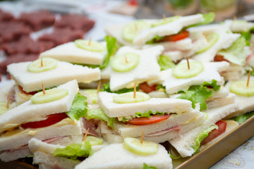 appetizers in the foreground, New Year's Eve dinner, Italian cuisine