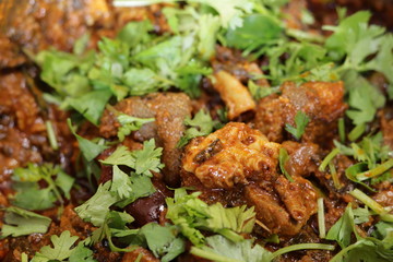 mutton curry prepared in south Indian style