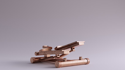 Bronze Stepping Exercise Machine 3d illustration 3d render	