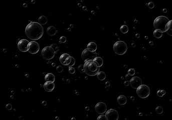 White bubble on black background 01