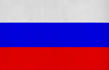 National flag of Russia on a cotton texture background