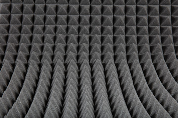 Close up of Sound Absorbing Sponge in Recording Studio. Dampening Acoustical Foam in Music Studio....