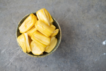 Fresh yellow ripe jackfruit slices sweet delicious