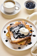 French toasts with blueberry sauce