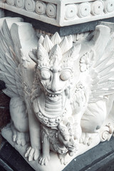 A beautiful view of statue in temple in Bali, Indonesia.