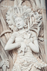 A beautiful view of statue in temple in Bali, Indonesia.