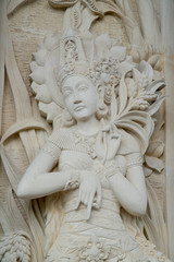 A beautiful view of statue in temple in Bali, Indonesia.