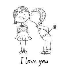 A boy and a girl are about to kiss, in celebration of Valentine's day