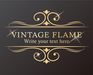 高級感のあるフレームデザイン、カリグラフィー素材、ラグジュアリー、テンプレート、【コピースペース】