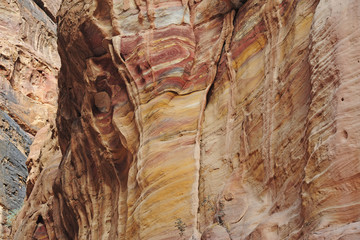 Colors of the rocks and stones in Petra Unesco Heritage site - seven wonders