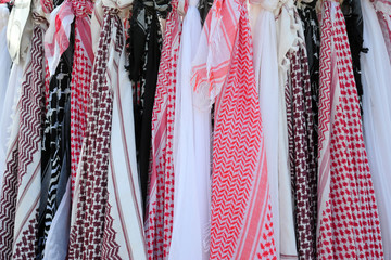 Detail of a texture of traditional jordanian headkerchief - arabian Keffiyeh