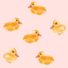 pretty illustration Yellow rubber happy duck pattern