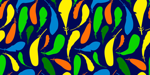 seamless pattern with feathers for carnival concept