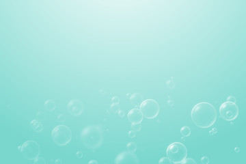 Soap bubbles on pastel natural background for kid and spring