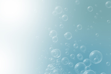 Soap bubbles on pastel natural background for kid and spring