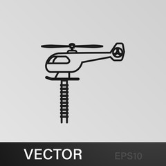 stairs from the helicopter icon. Stairs in our life Icon. Premium quality graphic design. Signs, symbols collection, simple icon for websites, web design, mobile app