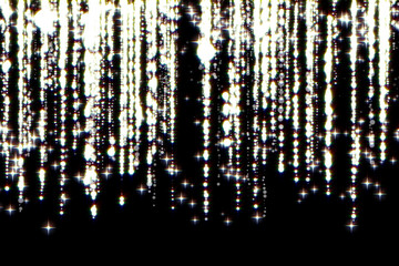 Naklejka premium Glittering rain luxury glitter fashion strass drop on black background