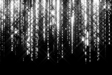 Fototapeta na wymiar Sparkling light blurs lines of silver particles