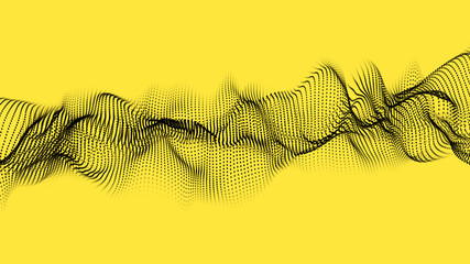3D rendering Big data flowing energy abstract digital array wireframe black particles © Lastwizard Shop