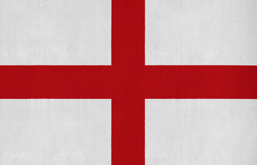 National flag of England on a cotton texture background