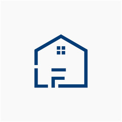 letter LF with  home element. initial L F Real Estate concept. Construction logo template, Home and Real Estate icon. Housing Complex Simple Vector Logo Template. - vector