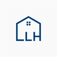 letter L H with  home element. initial LH Real Estate concept. Construction logo template, Home and Real Estate icon. Housing Complex Simple Vector Logo Template. - vector