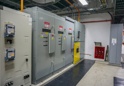 Electrical Switchgear Room Of Industrial Plant