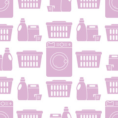 Vector Pattern Washing clothes Laundry service