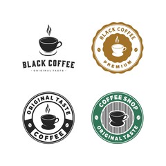 set of vintage coffee logo, icon and template