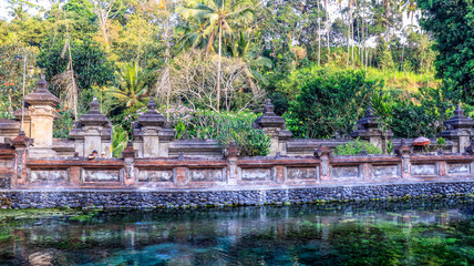 Fototapeta na wymiar A beautiful view of Tirta Empul temple in Bali, Indonesia.