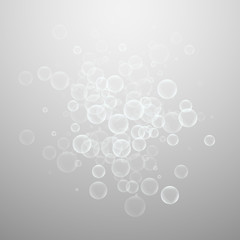 Random soap bubbles abstract background. Blowing b