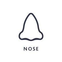 Naklejka premium Vector Nose icon on white background.