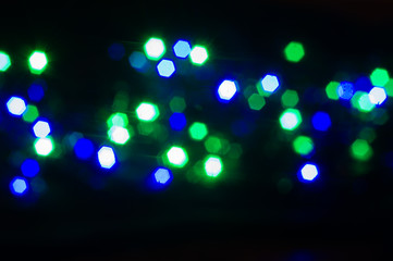 Abstract blurred background of glowing light bulbs