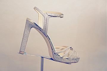 Shiny silver high heel stiletto 