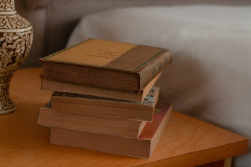 Bedside books in vintage style