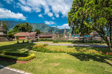 A beautiful view of Ulun Danu Beratan temple in Bali, Indonesia.