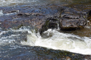 Flowing rapid wild river in the south of Brazil.