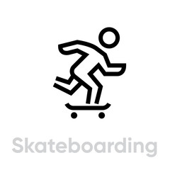 Skateboarding sport icons