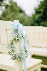 wedding decor flowers postcard chairs ceremony outside