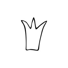 Crown icon in the style of doodle black and white illustration vector