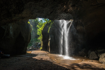 A beautiful view of waterfall in Bali, Indonesia.