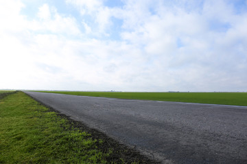 Beautiful view of asphalt highway without transport