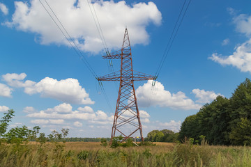 High-voltage power line, steel engineering structure
