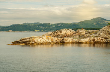 Lysefjord sea landscape. Mountain fjord panoramic view, Norway.