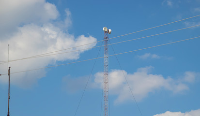 Cellular repeater, mast for broadcasting wireless communication and the Internet