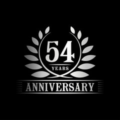 54 years logo design template. Anniversary vector and illustration template.