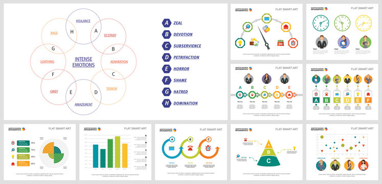 Vivid business chart template set